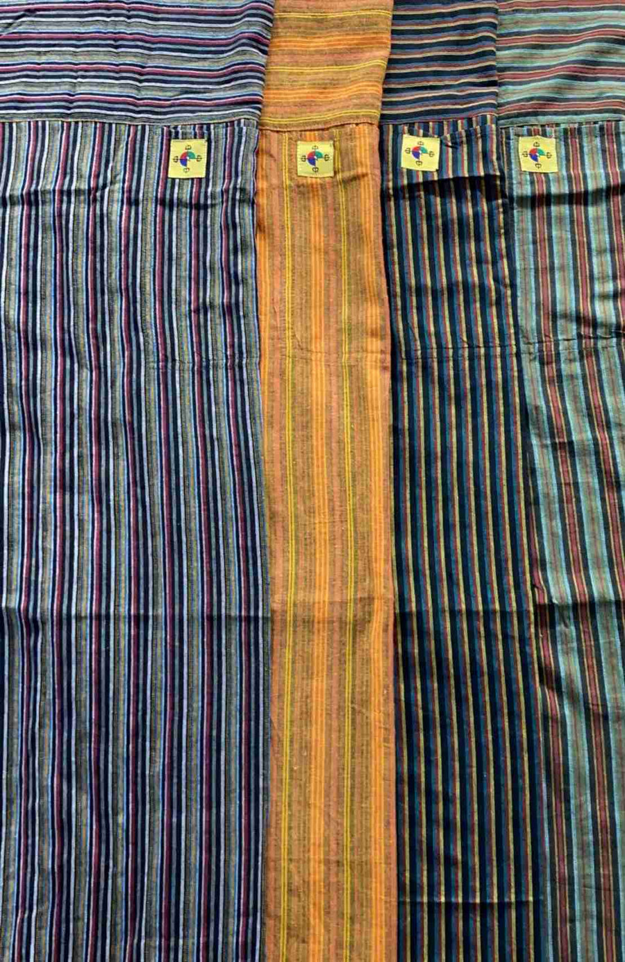 Cotton Thai Fisher Cargo Pocket Pants - Stripes