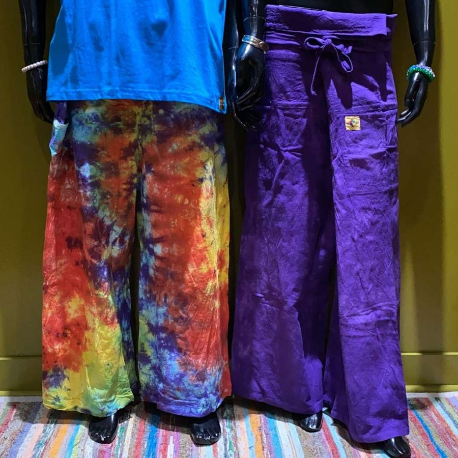 Cotton Thai Fisher Cargo Pocket Pants - Tie-Dye