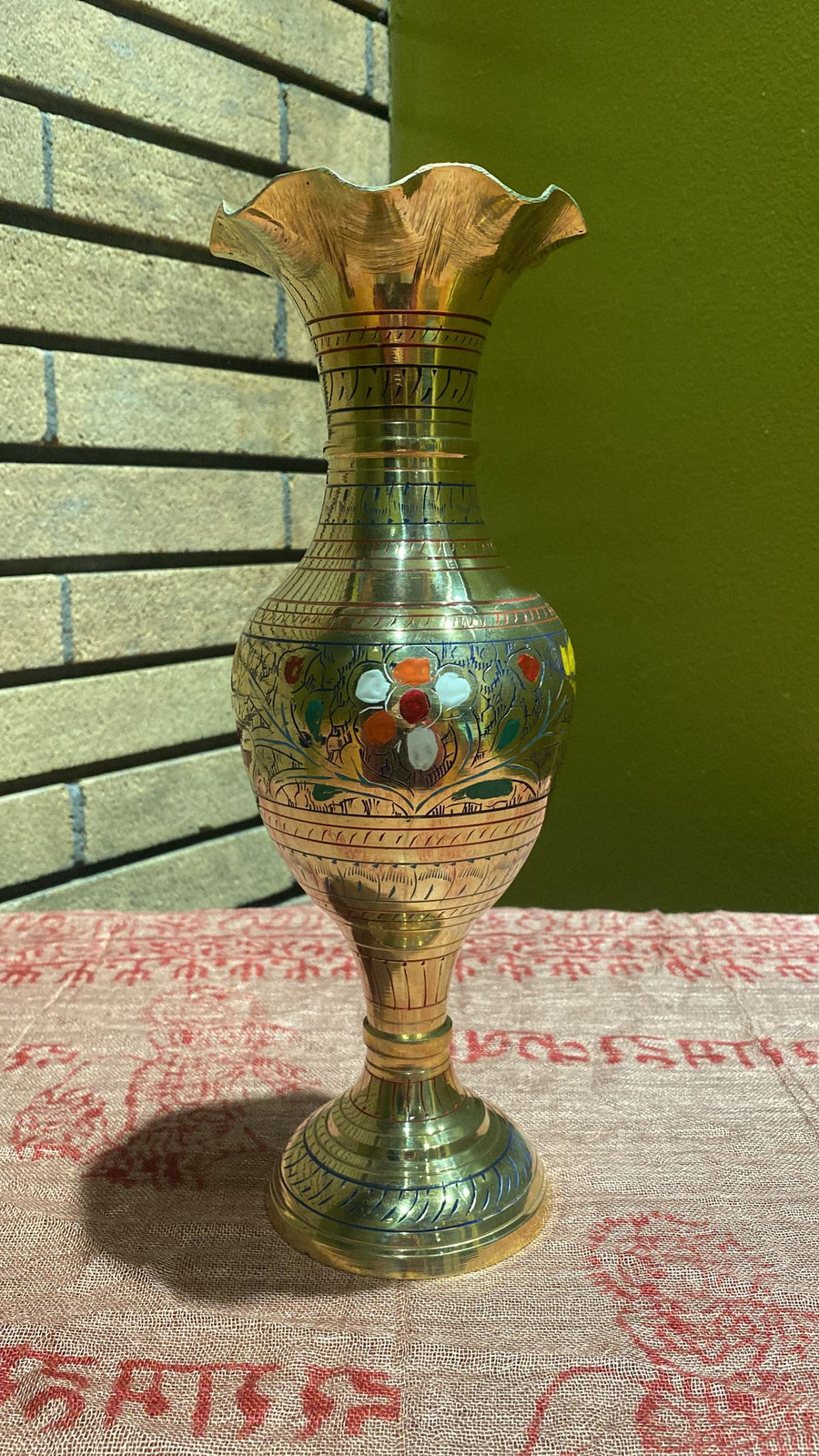 Large Brass Floor Vase