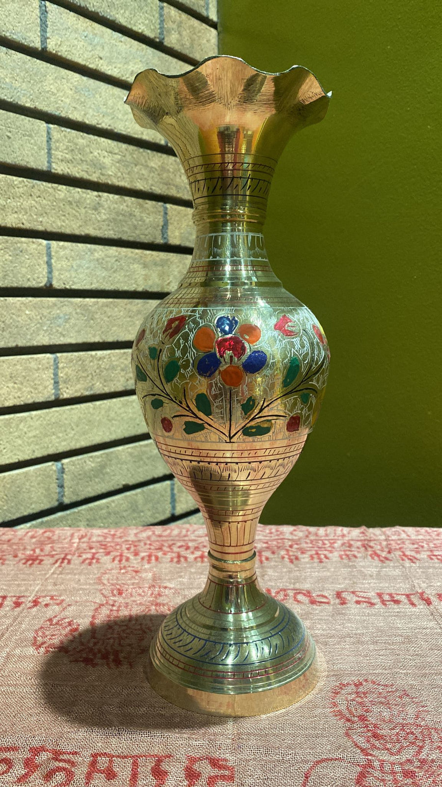 Tall Brass Floor Vase