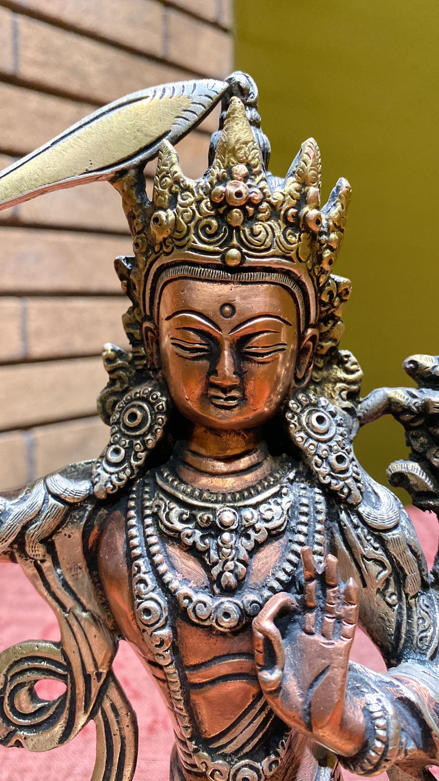 brass manjushri statue