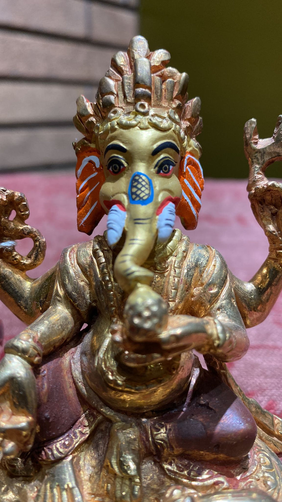 gold-plated copper ganesh idol for home