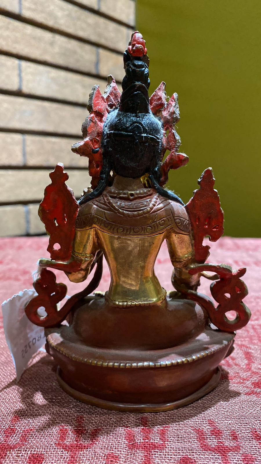 White Tara Gold-Plated Copper Lost-Wax Golden Thanka Paint Face Statue (M)