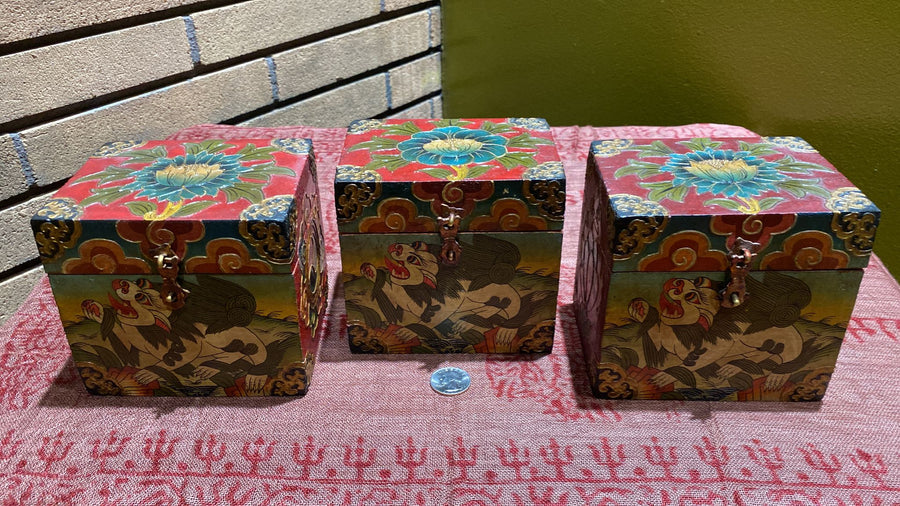 Wooden Painted Toy Boxes - 1