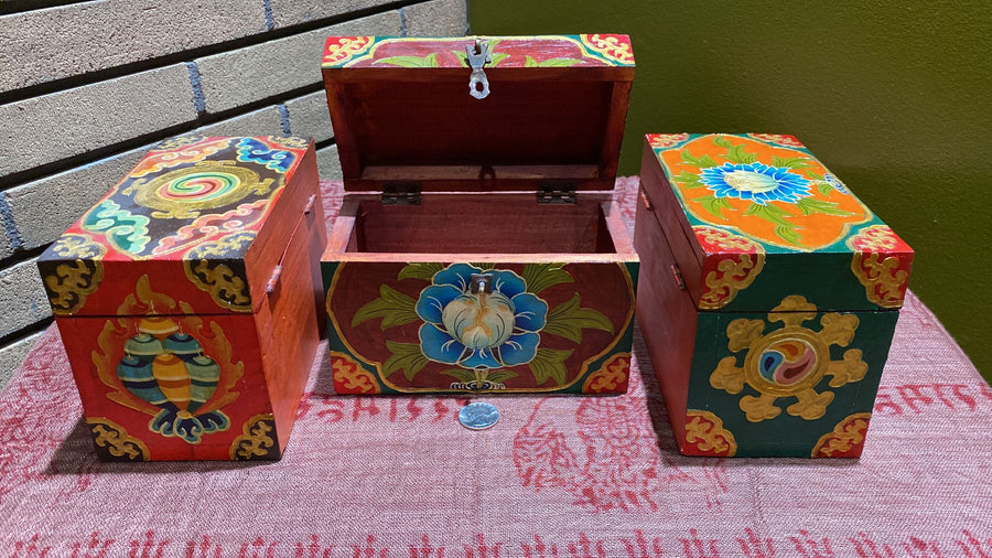 painting on wooden box