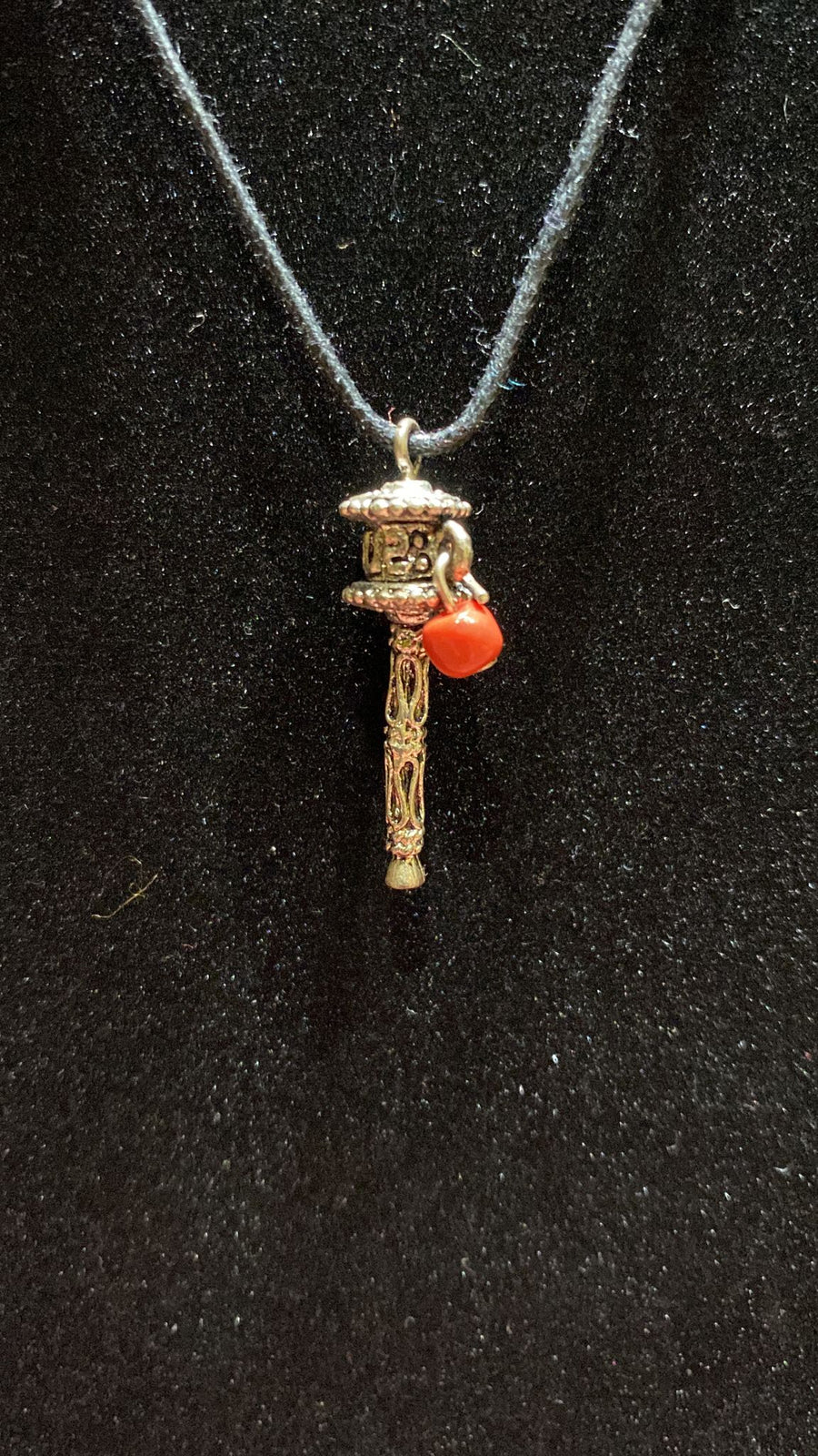Mini Prayer Wheel Cord Necklace