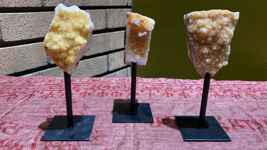 Small Citrine On Metal Stand
