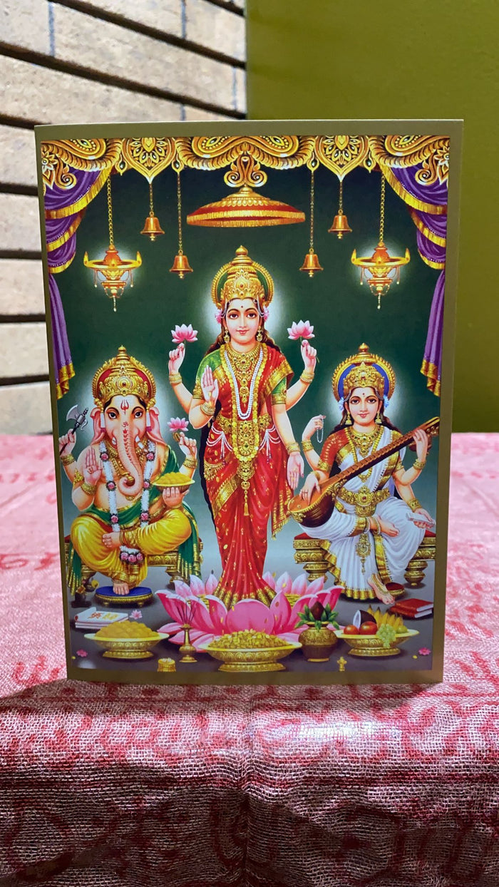 Ganesh, Laxmi, Saraswati Greeting Card