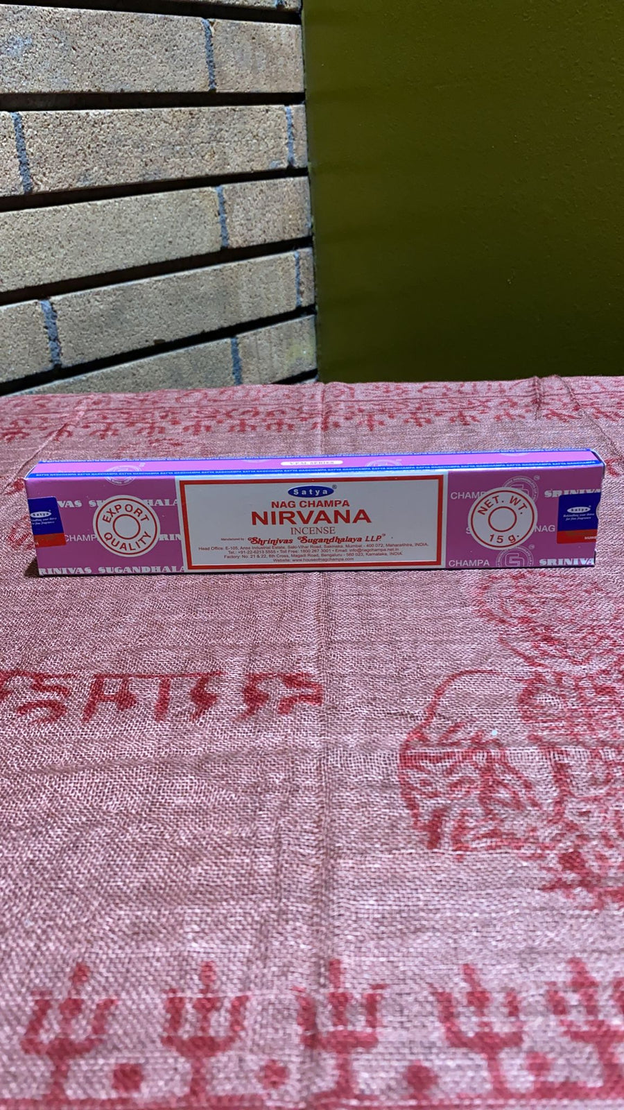 Satya Nirvana Stick Incense - 15 Gram Pack