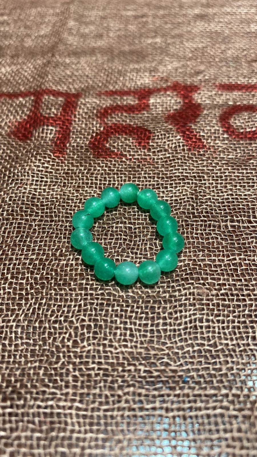 green jade stone ring