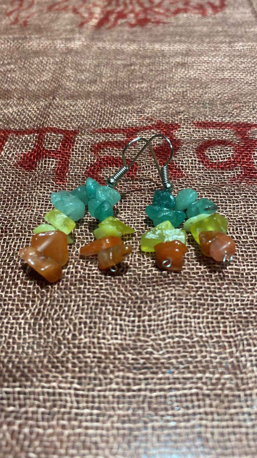 rasta colored earrings