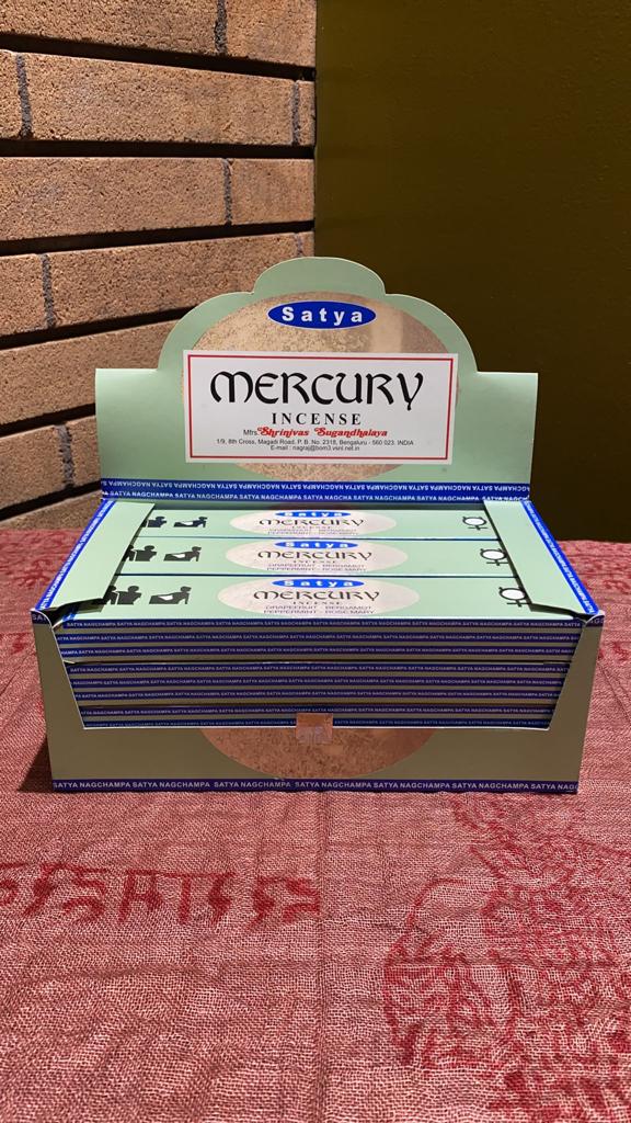 Satya Mercury Incense - 15 Gram Pack (12 Packs Per Box)