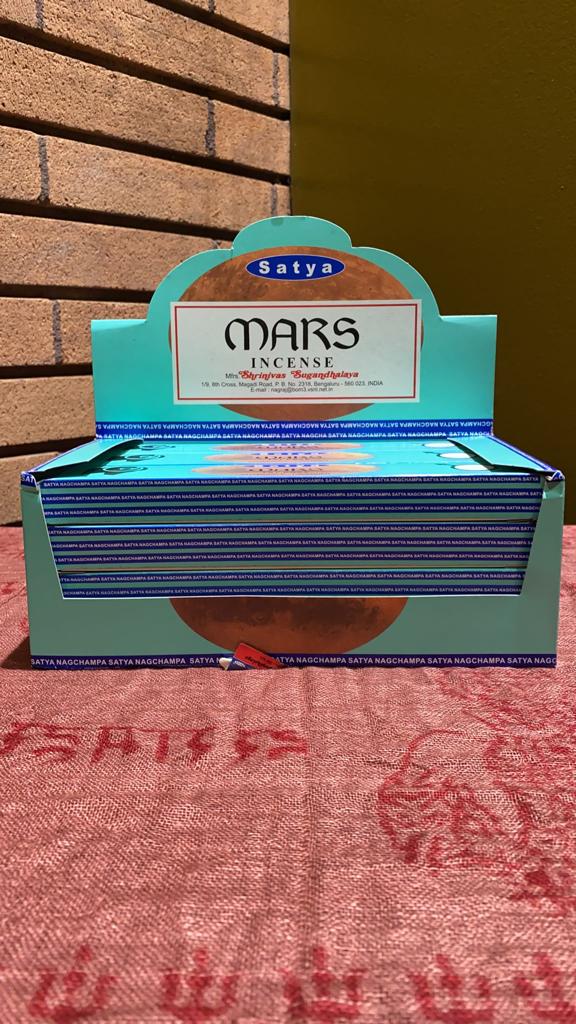 Satya Mars Incense - 15 Gram Pack (12 Packs Per Box)