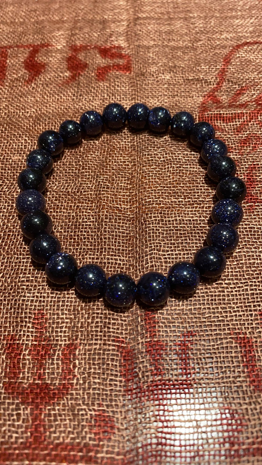 Blue Sunstone Bead Bracelet