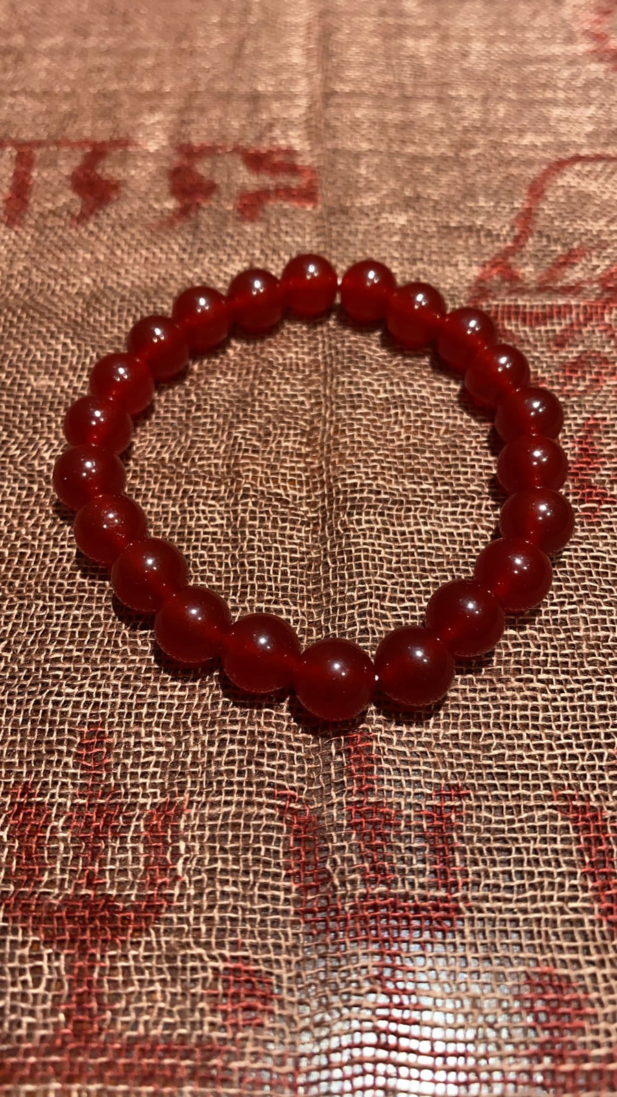 Red Jade Bead Bracelet