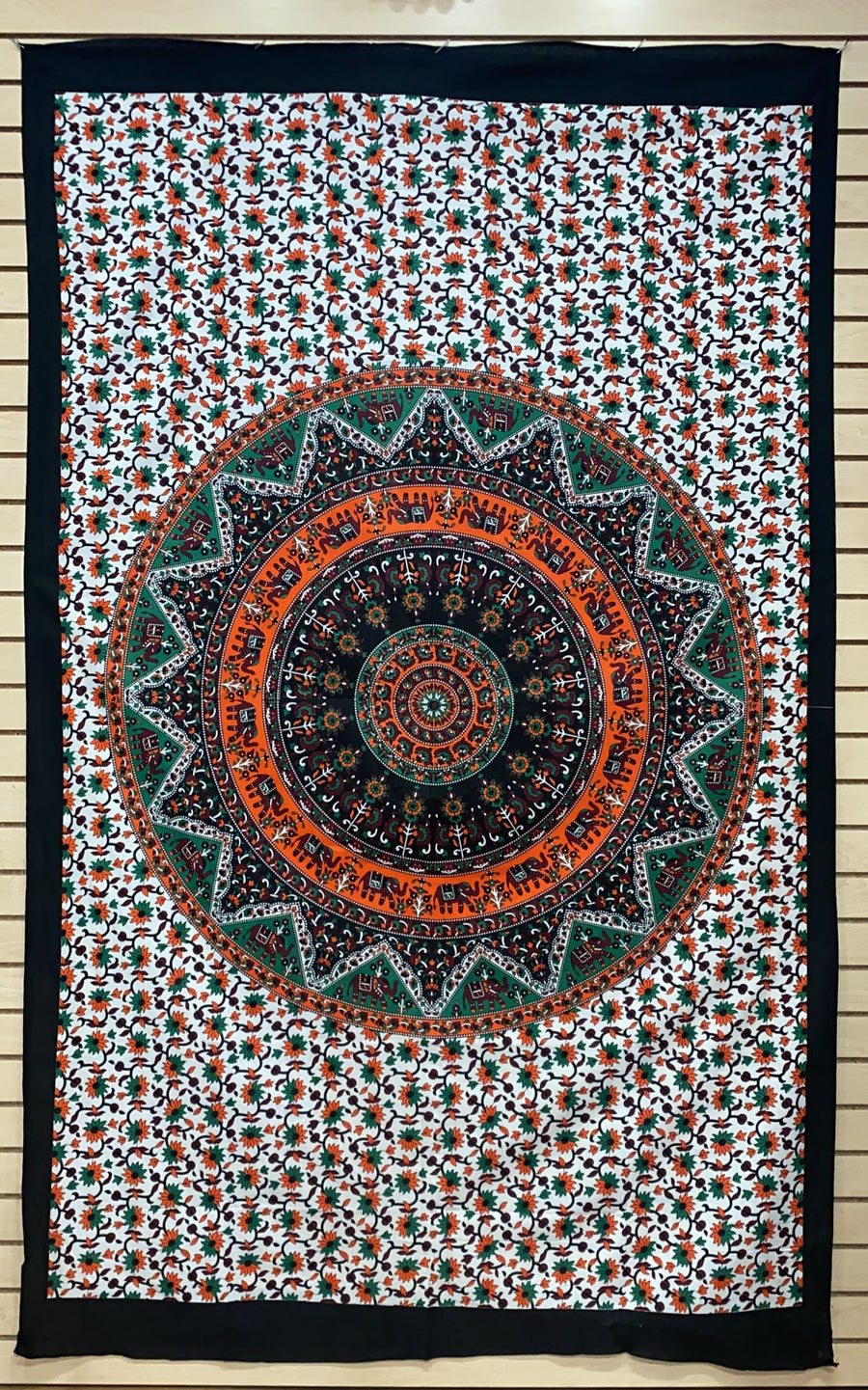 green Indian Mandala Tapestry