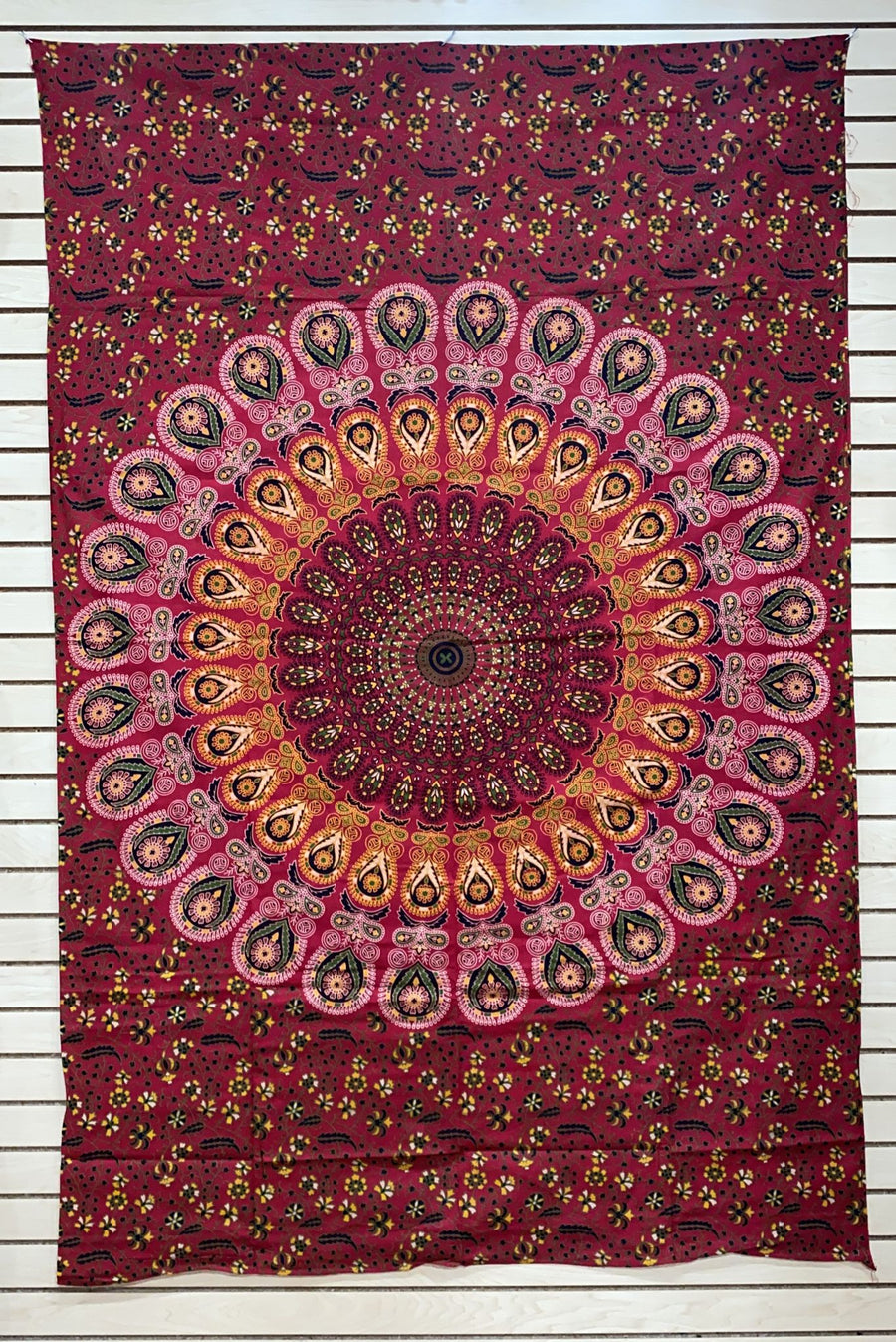 maroon hippie tapestry