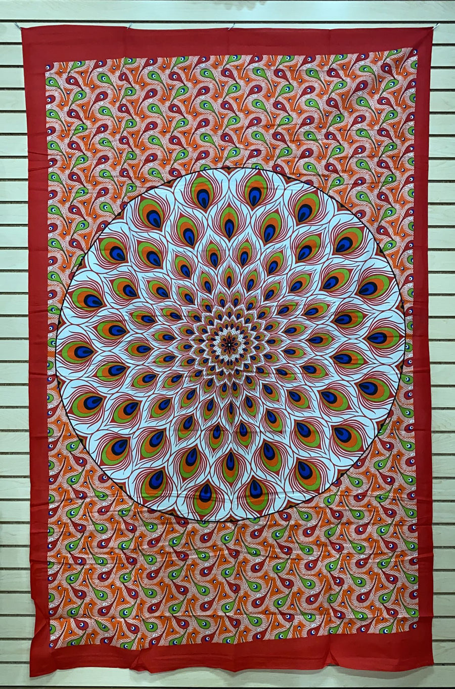 Peacock Feather Mandala Tapestry