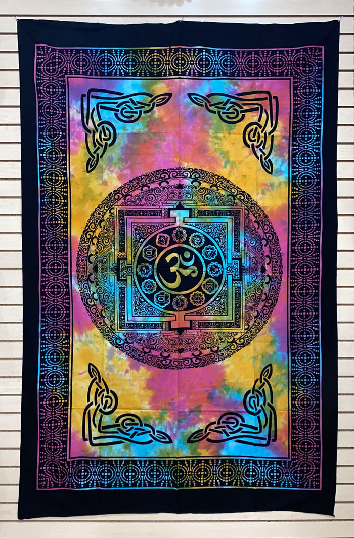 7 Chakras Om Yantra Mandala Tapestry