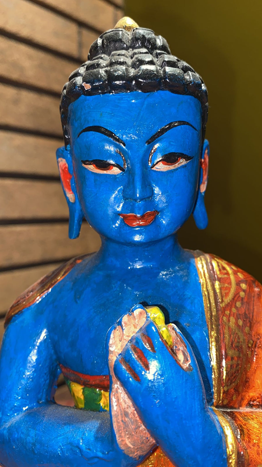 buy hand carved wooden sitting buddha statue near me