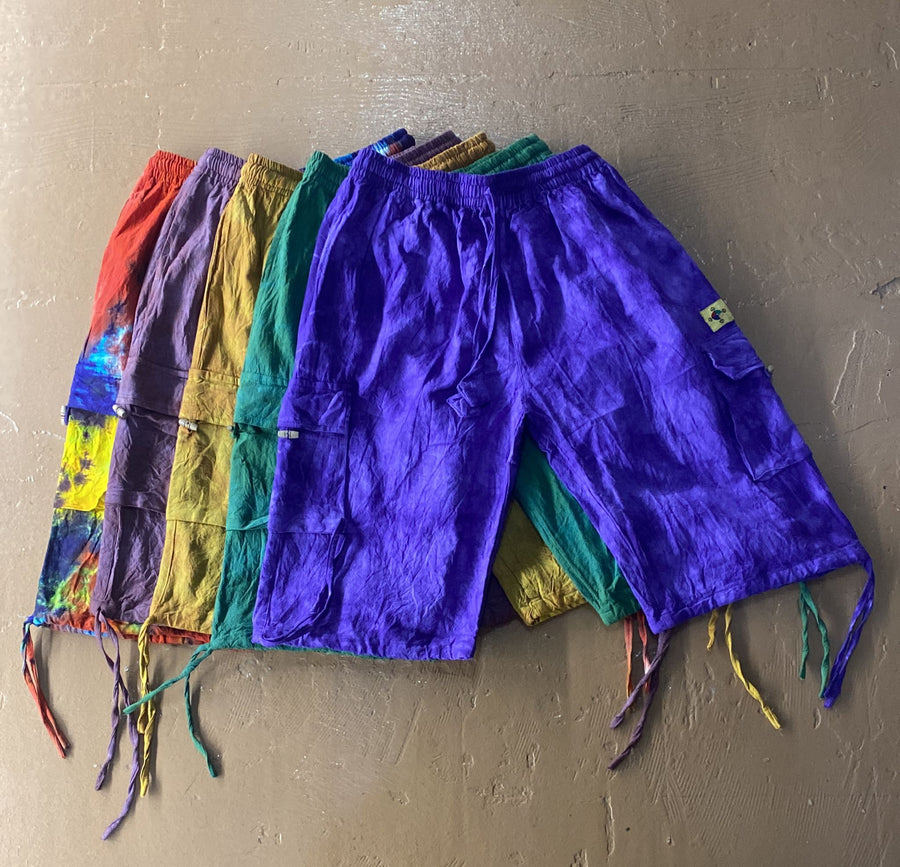 Cotton Cargo Pocket Shorts - Tie Dye