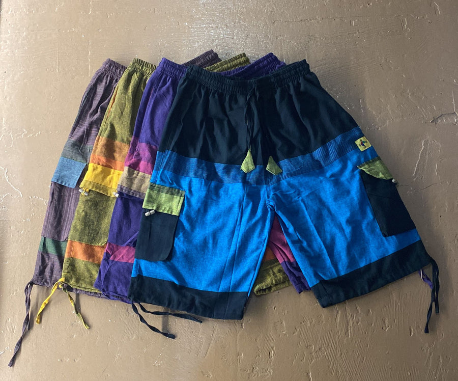 Cotton Cargo Pocket Shorts - Tri Color