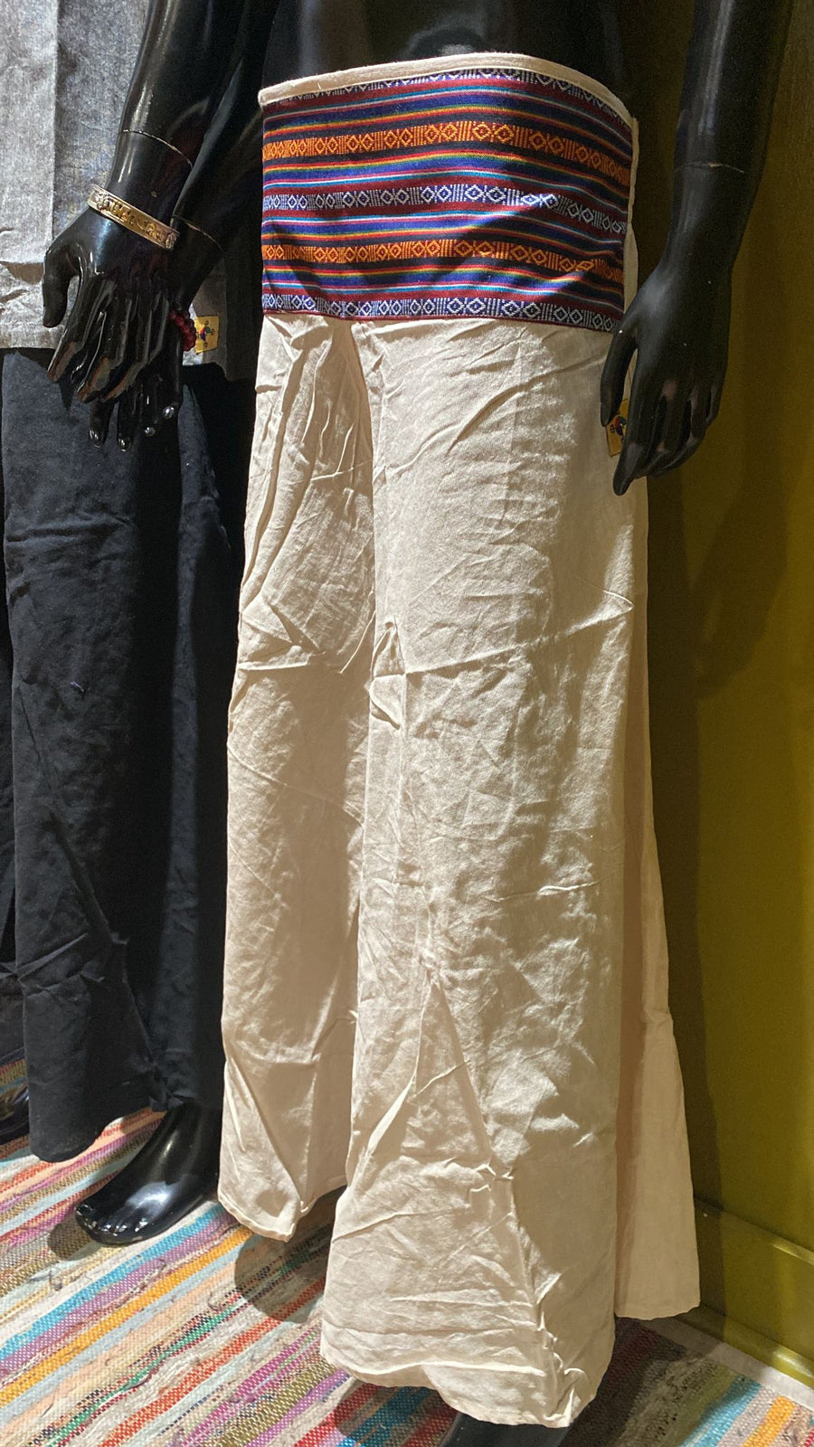 Bhutani Cotton Waist Wide-Leg Flare Pants - Solid