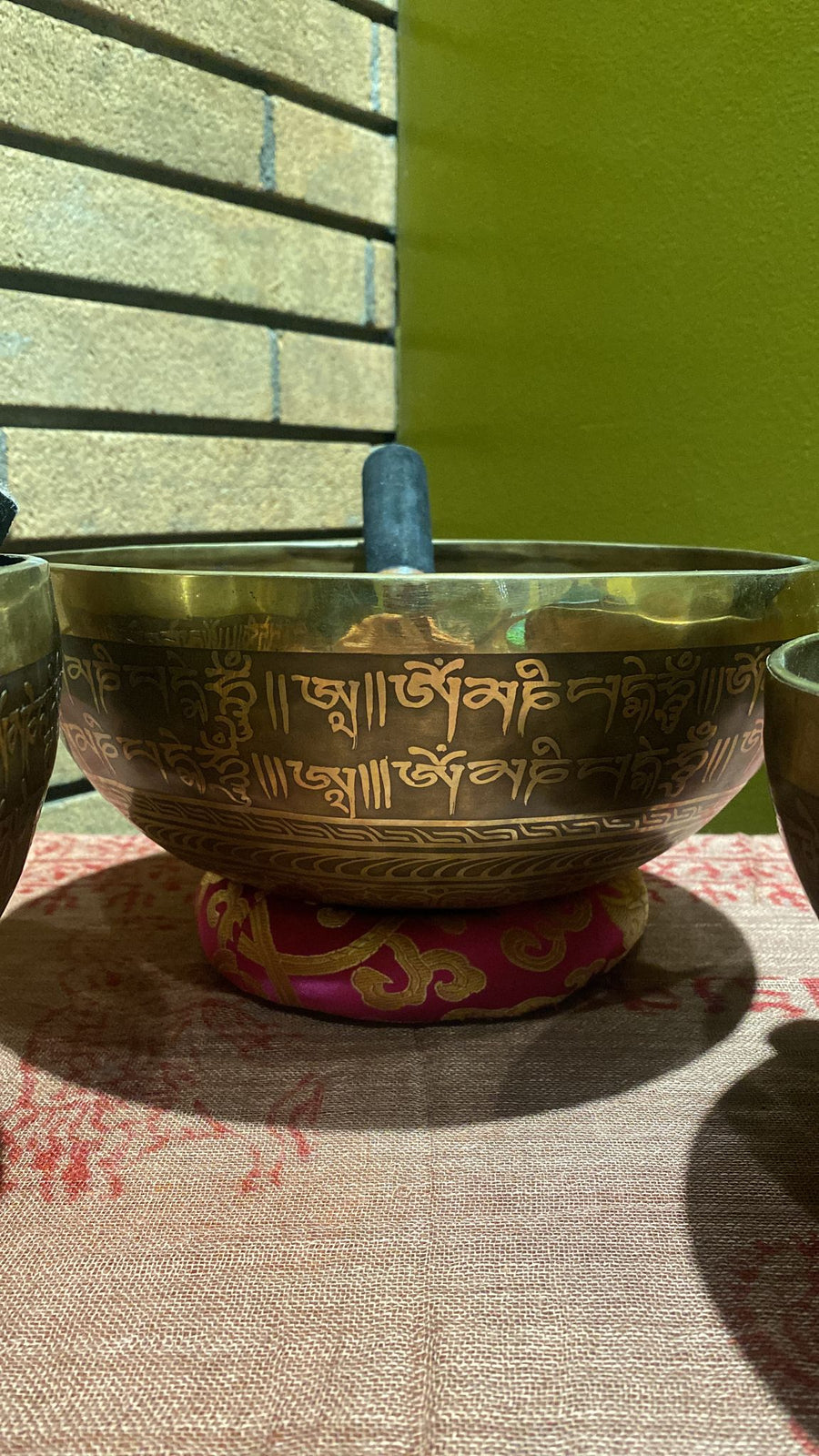 Hand-Pounded 7 Metal Tibetan Singing Bowl Etched w/Buddhist Iconography Assorted (XXXL)