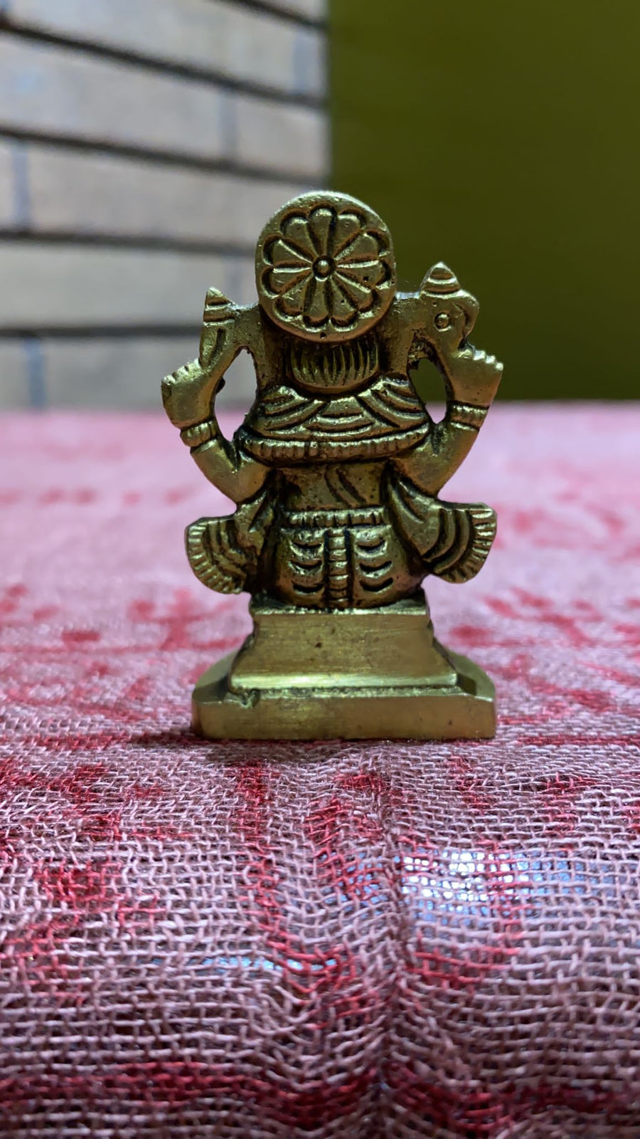Brass Meditating Ganesh Statue - Extra Small