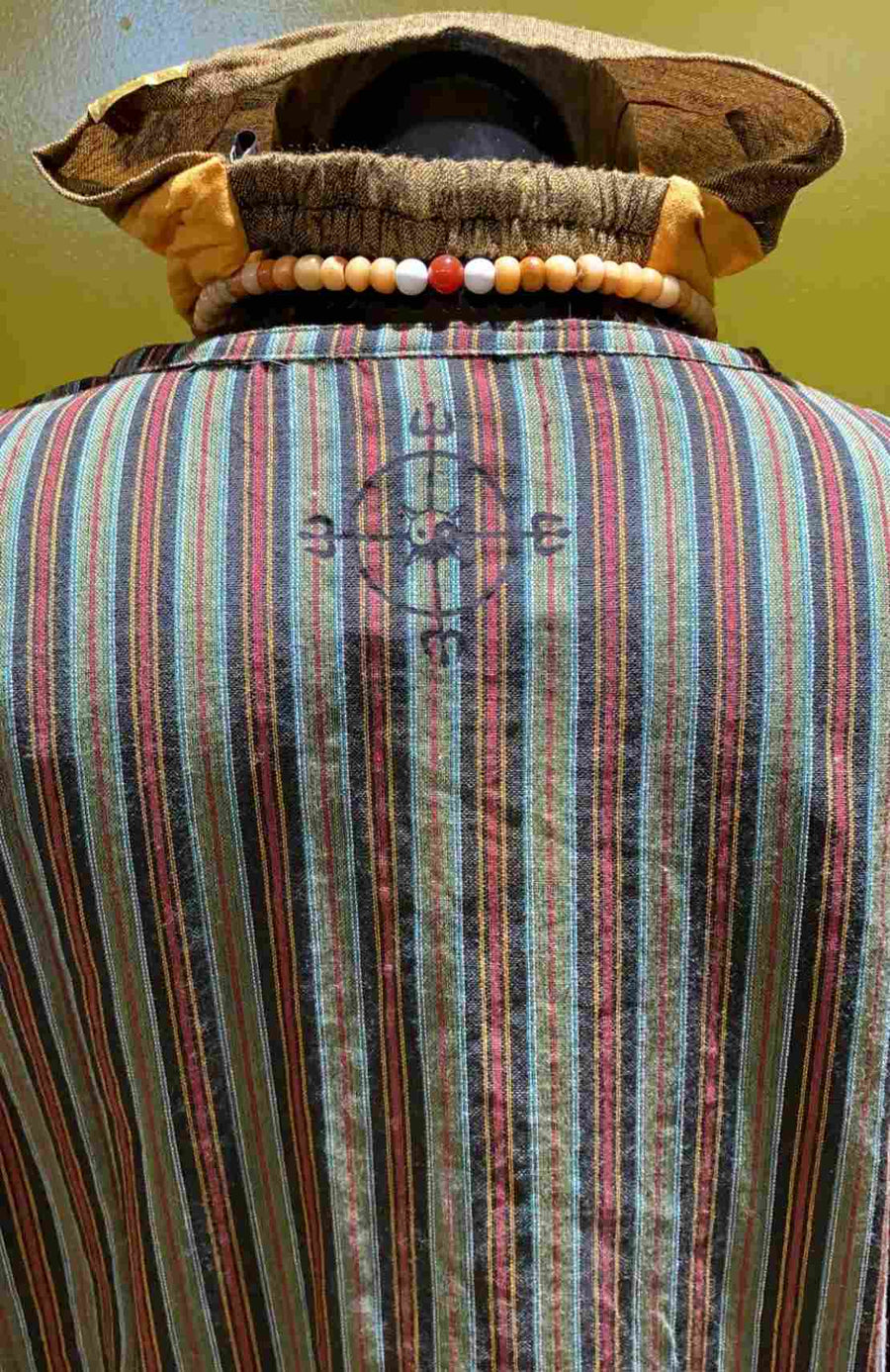 Cotton Bhutani Trim Long-Sleeve V-Neck Tunic - Stripes