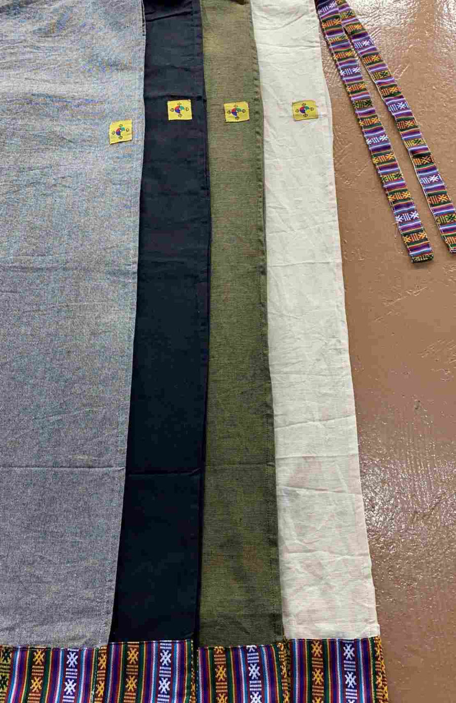 Cotton Straight-Cut Bhutani Trim Wrap Skirt - Solid Color