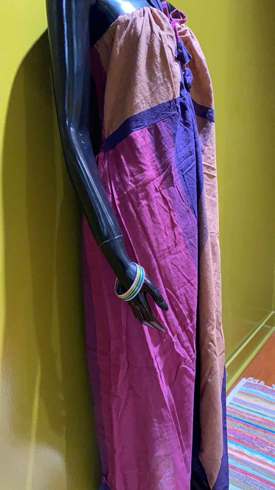 Cotton Full-Length Pixie Dress - Tri-Color