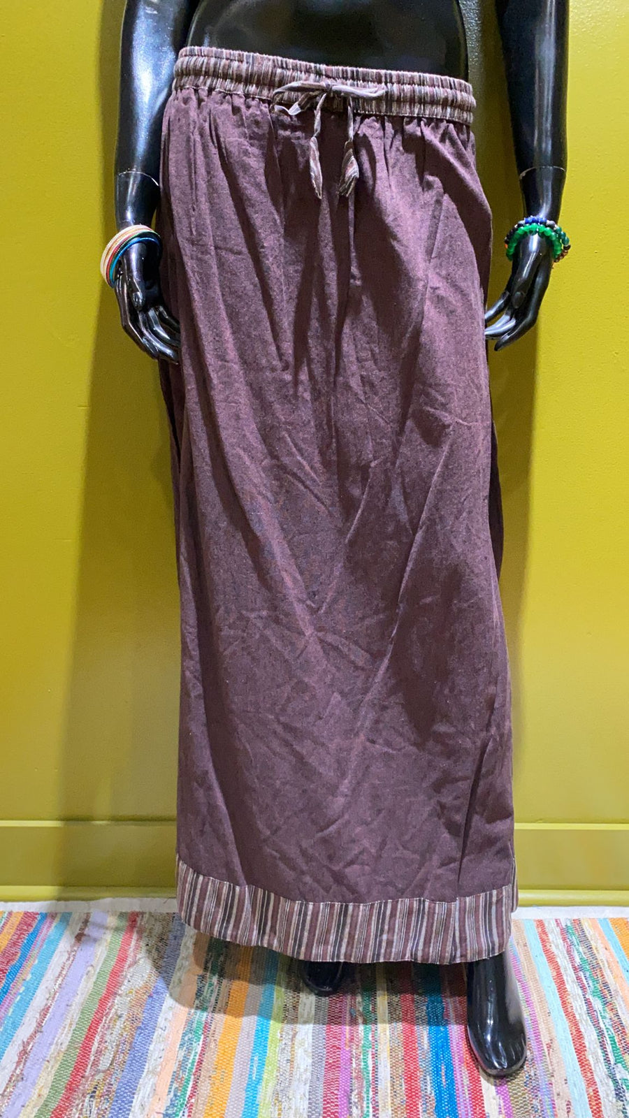 purple drawstring long skirt