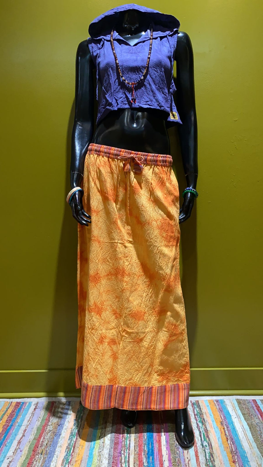 maxi skirt with drawstring
