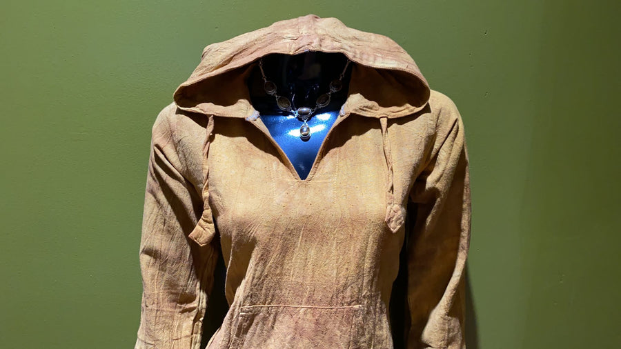 Cotton Front Pocket Long-Sleeve Hoodie Dress - Tie Dye