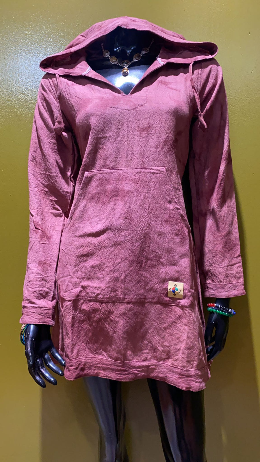 pink hoodie type dress