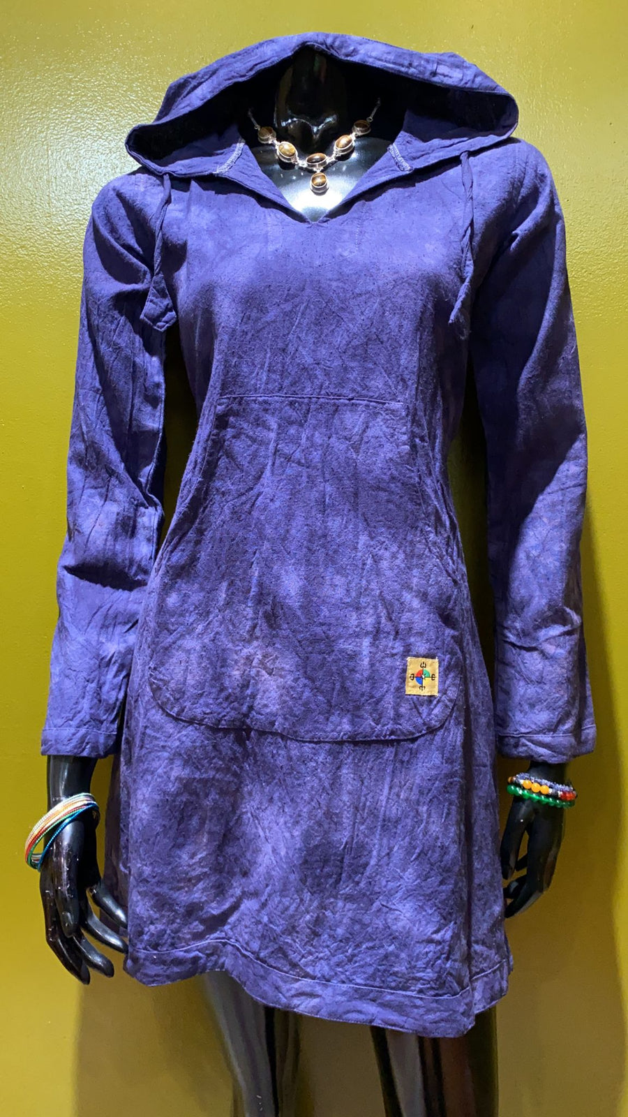 violet hoodie type dress
