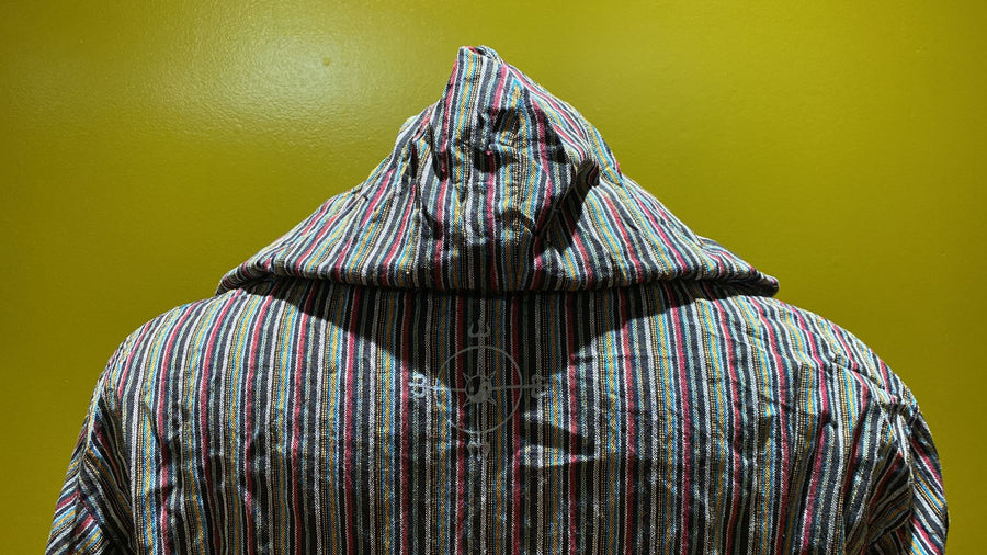 Cotton Baja Hoodie With Pocket - Stripes