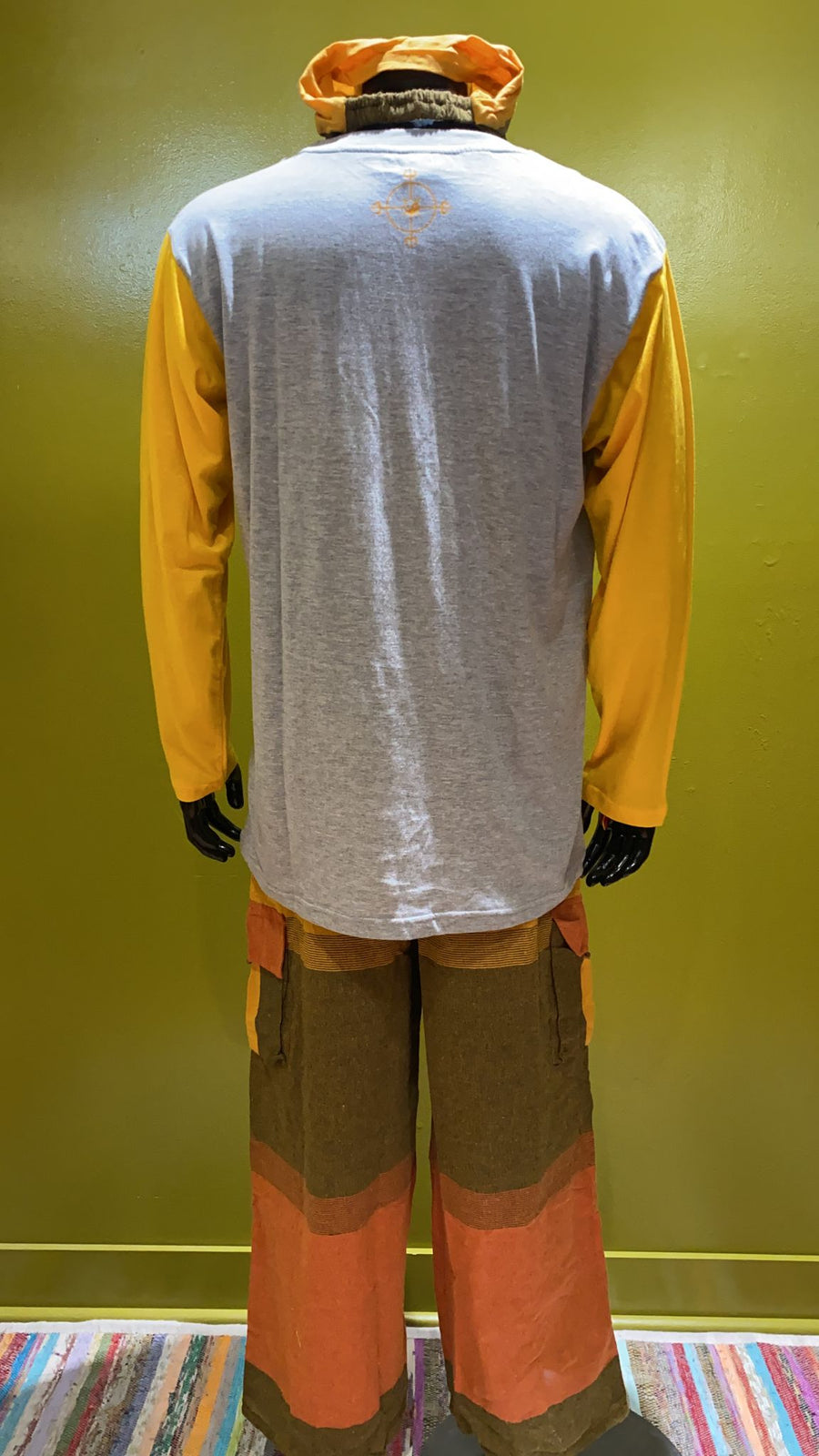 Meditating Buddha Painted Cotton Long-Sleeve Tee Shirt