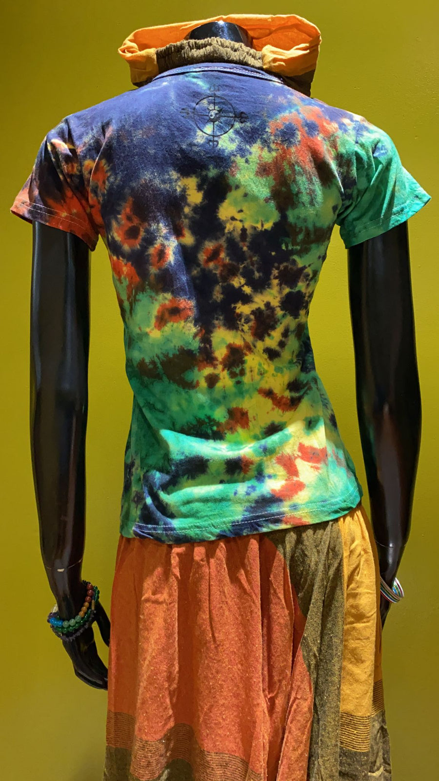 Ganesh Painted Cotton Babydoll Tee Shirt - Tie Dye