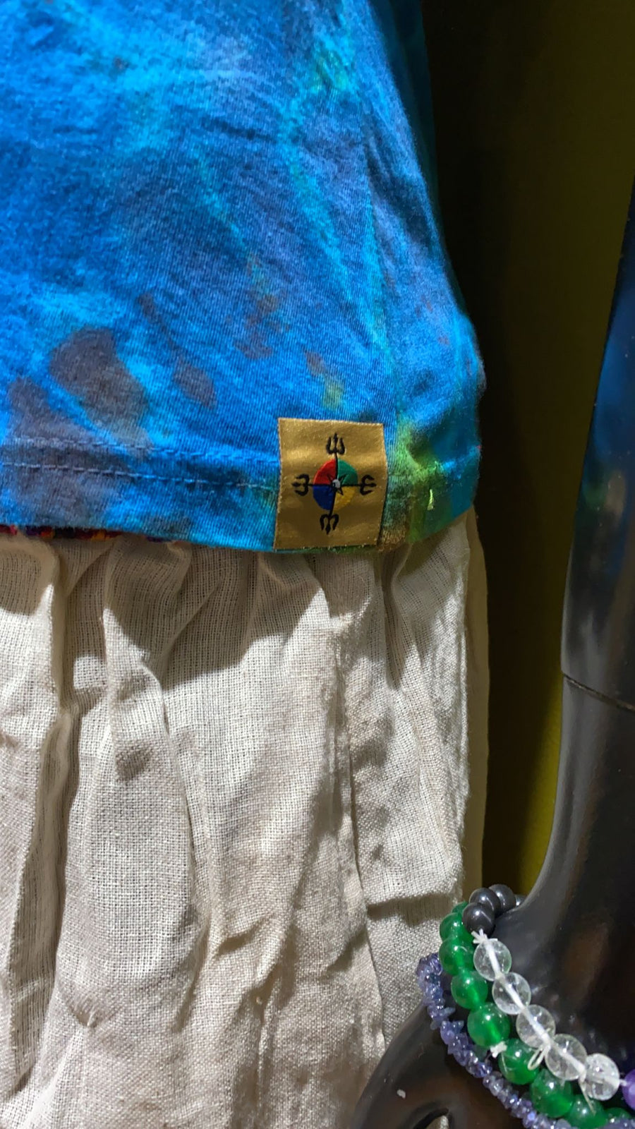 Katmandu Compass Painted Cotton Babydoll Tee Shirt - Tie Dye