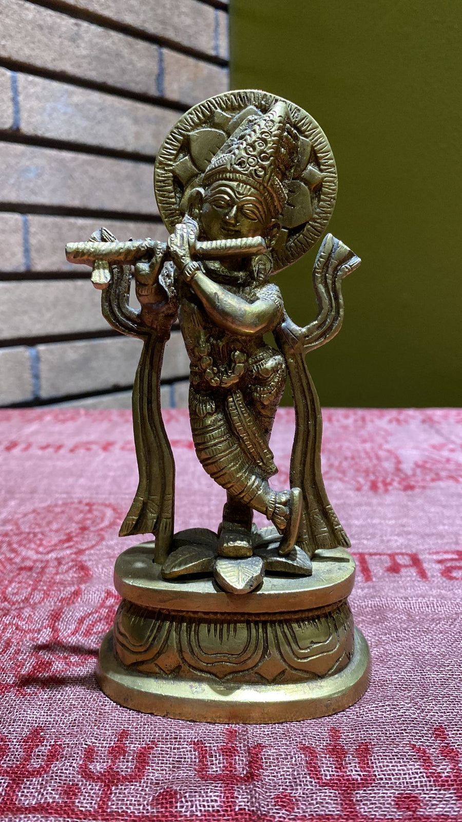 lord krishna brass idol