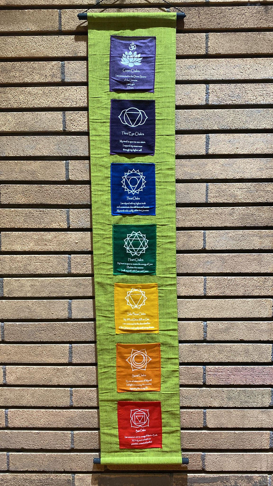7 Chakras Green Background Pockets Banner (XL)