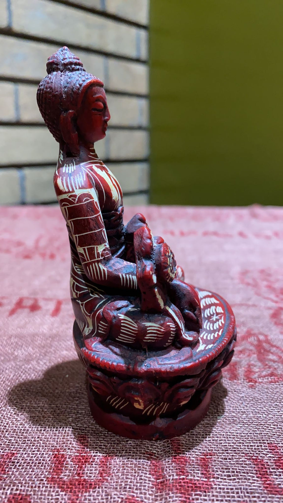 buy red resin buddha statue