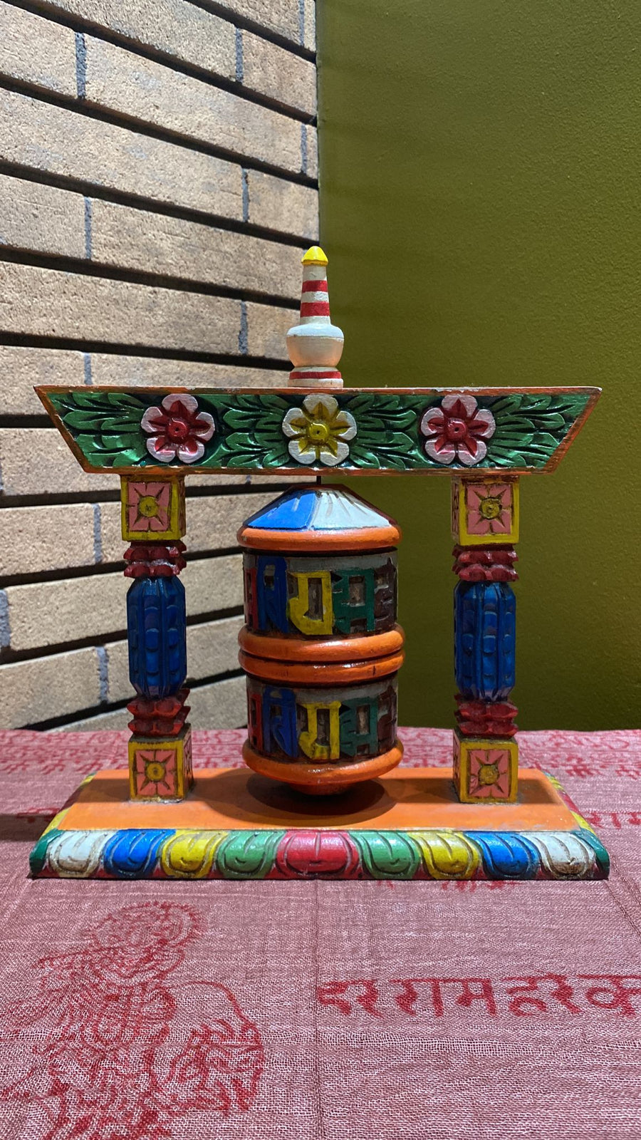 antique tibetan prayer wheel